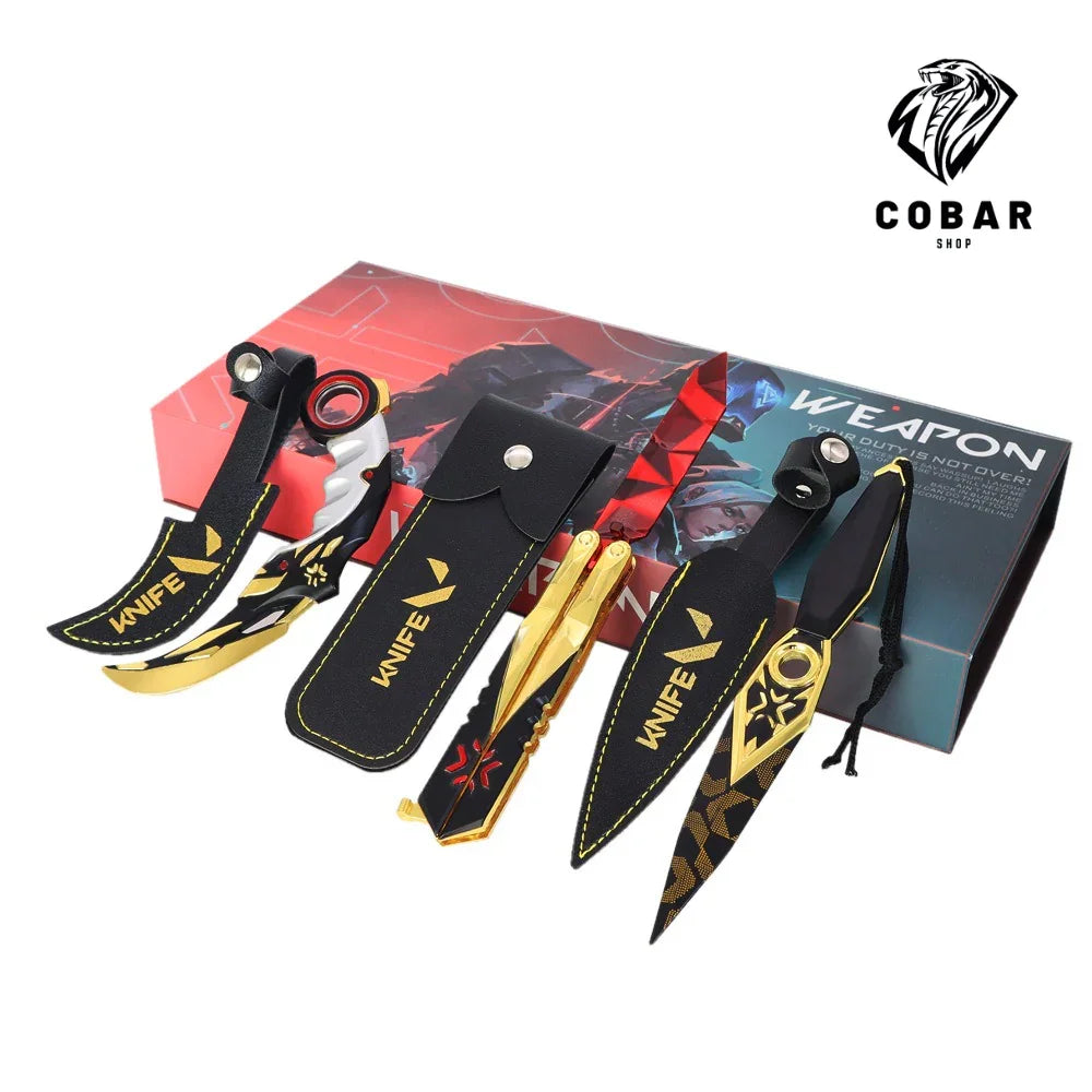 Faca Champions inspirada no Valorant, feita em metal com 21cm. Design exclusivo e detalhado, ideal para fãs e colecionadores do universo do jogo.