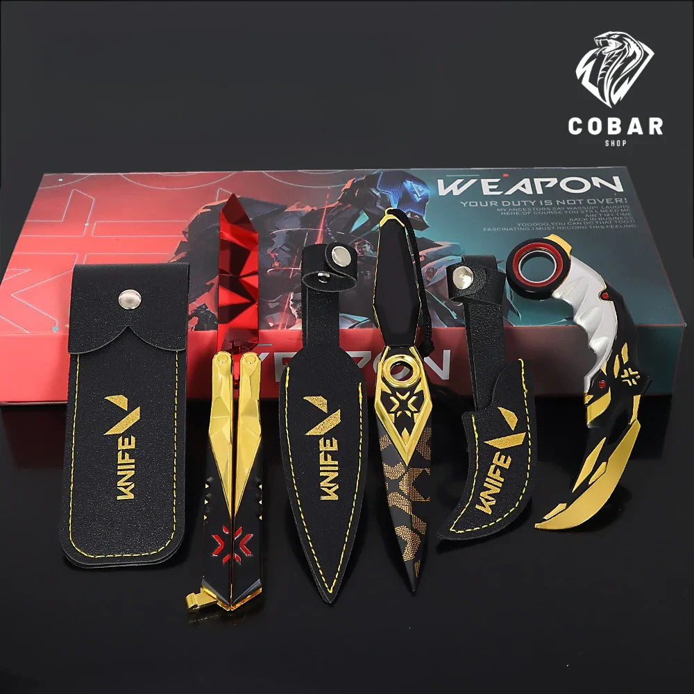 Faca Champions inspirada no Valorant, feita em metal com 21cm. Design exclusivo e detalhado, ideal para fãs e colecionadores do universo do jogo.