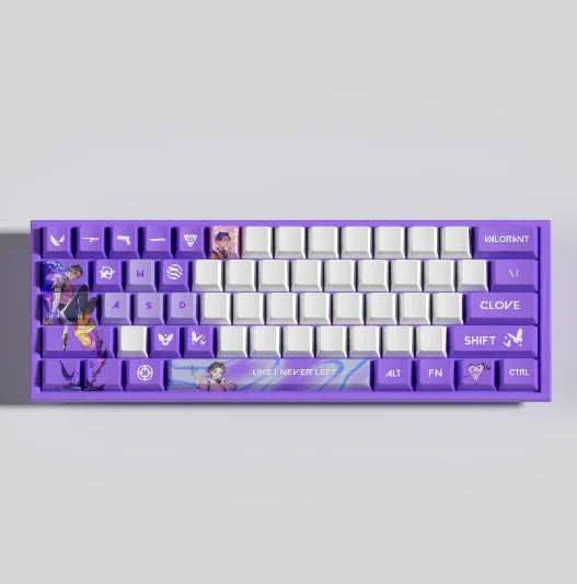 Conjunto com 29 keycaps Valorant, inspiradas em 12 agentes. Compatíveis com switches mecânicos, cores vibrantes e duráveis. Ideal para fãs do jogo!