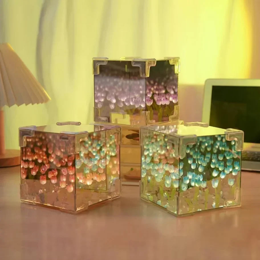 Luminária Jardim de Tulipas com design exclusivo, luz suave e montagem interativa. Decoração elegante, durável e perfeita para presentear com estilo.