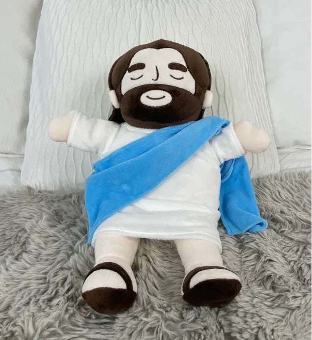 Descubra a paz interior com a Pelúcia Jesus que Respira. 🌟 Sinta a tranquilidade a cada inspiração e expiração Altura da Pelúcia: 38cm Material de enchimento: Algodão P