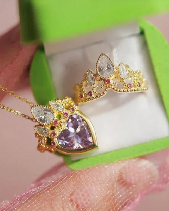 Conjunto Princesa Enrolados - Colar + Anel