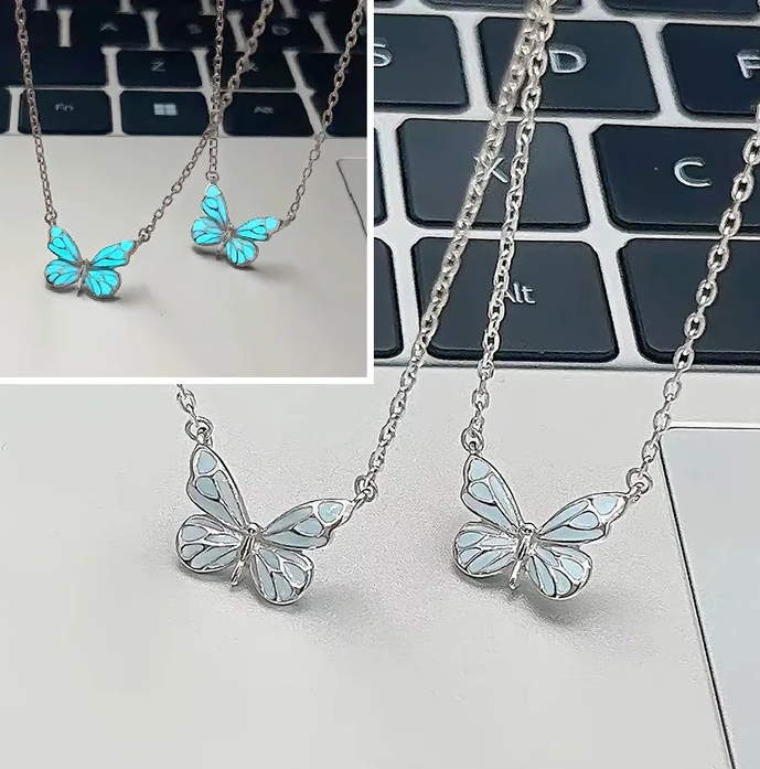 Colar e Pulseira Borboleta Encantada Luminosa