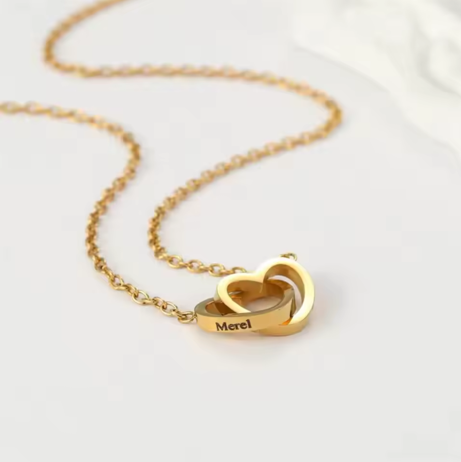 Colar Laço de Amor + Urso com Rosa Eterna