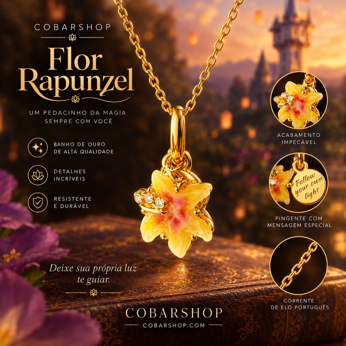 Colar Flor Mágica de Rapunzel
