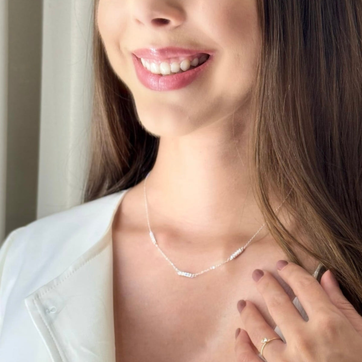 Colar Feminino em Prata 925 com Zircônias Delicadas