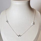 Colar Feminino em Prata 925 com 3 Zircônias Delicadas