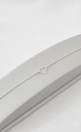 Pulseira Coração Vazado em Prata 925