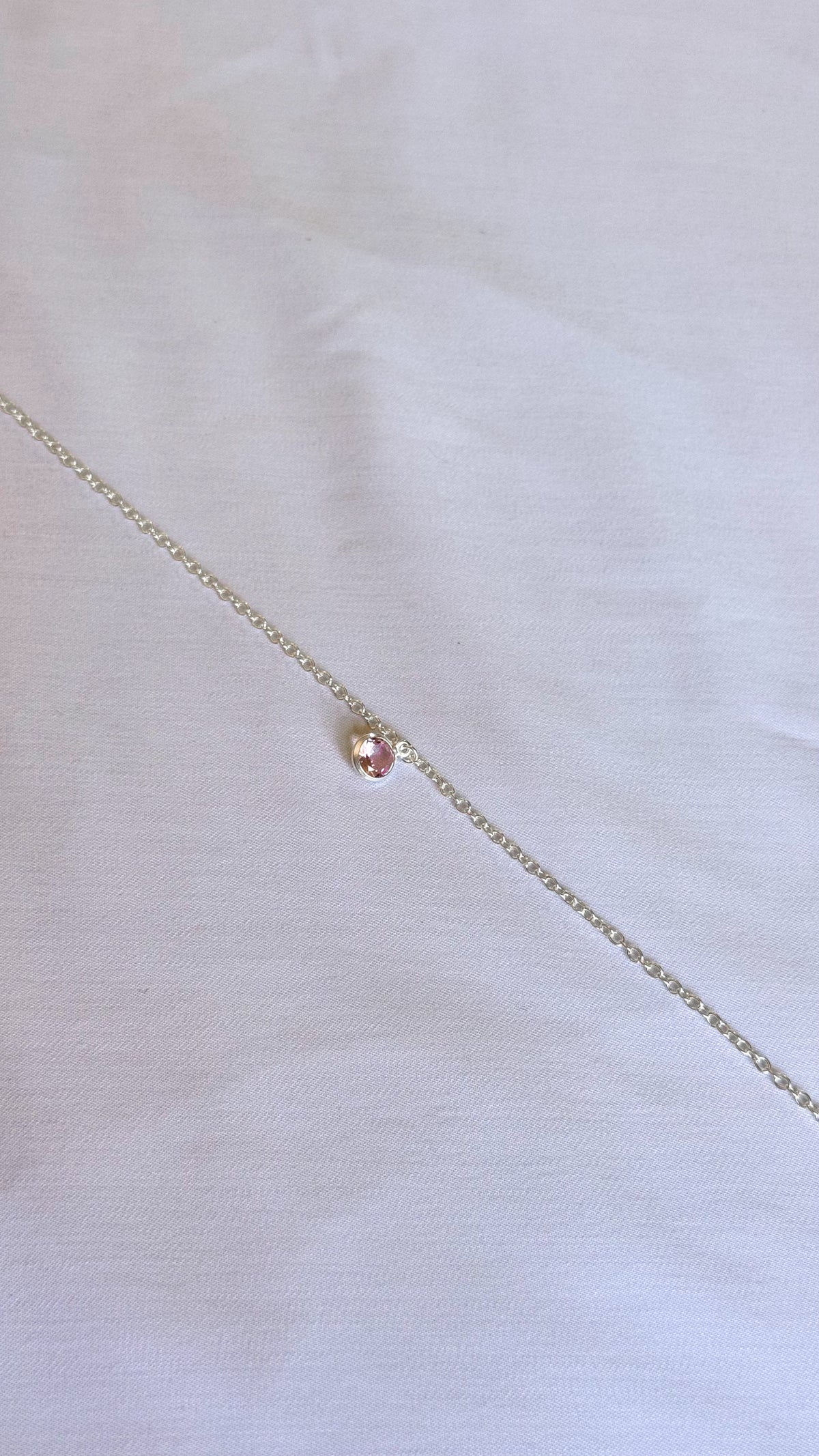 Pulseira Ponto de Luz Rosa em Prata 925