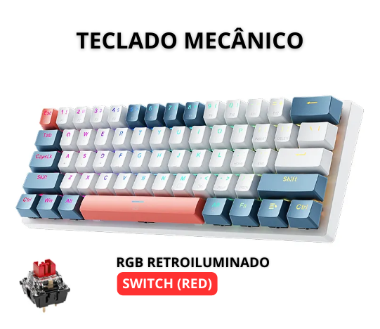 Conjunto com 14 keycaps Valorant em PBT, compatíveis com switches mecânicos. Cores vibrantes, alta durabilidade e inclui barra de espaço e removedor.