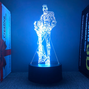 Luminária Valorant com base, cabo e controle remoto. Presente ideal para fãs do jogo. Potência 0-5W, voltagem 5V. Decore com estilo e confiança!