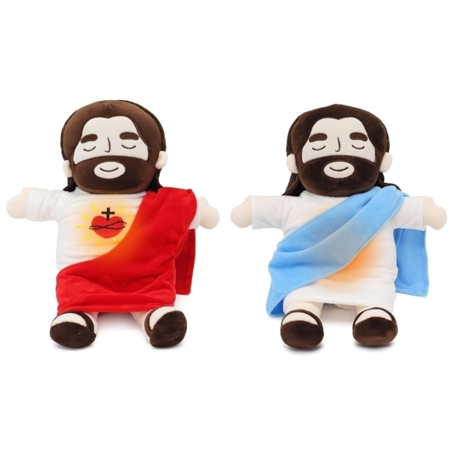 Descubra a paz interior com a Pelúcia Jesus que Respira. 🌟 Sinta a tranquilidade a cada inspiração e expiração Altura da Pelúcia: 38cm Material de enchimento: Algodão P