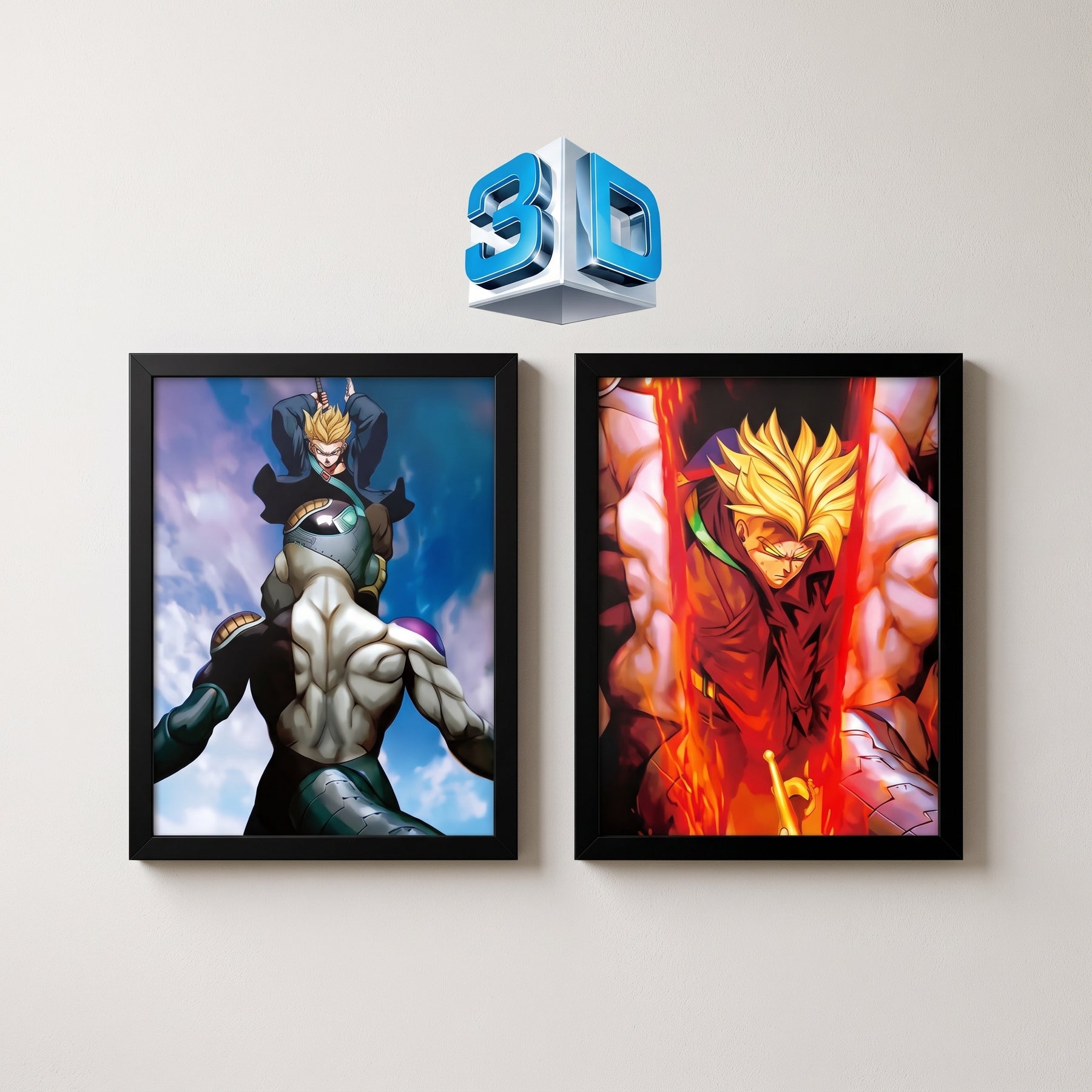 Quadro 3D Dragon Ball Z TRUNKS, FREZZA
