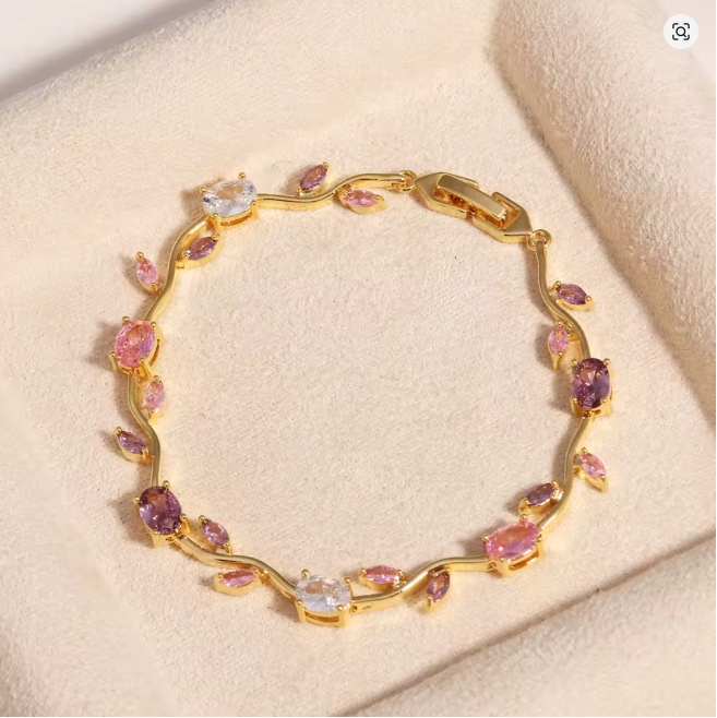 Bracelete Tulipas Banhado a Ouro ou Prata 🌷