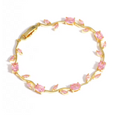 Bracelete Tulipas Banhado a Ouro ou Prata 🌷