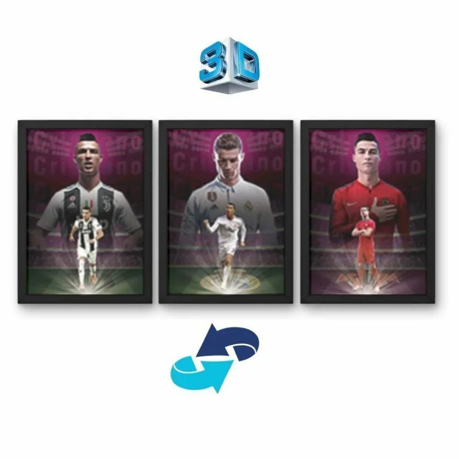 Quadro 3D Cristiano Ronaldo CR7 Holográfico