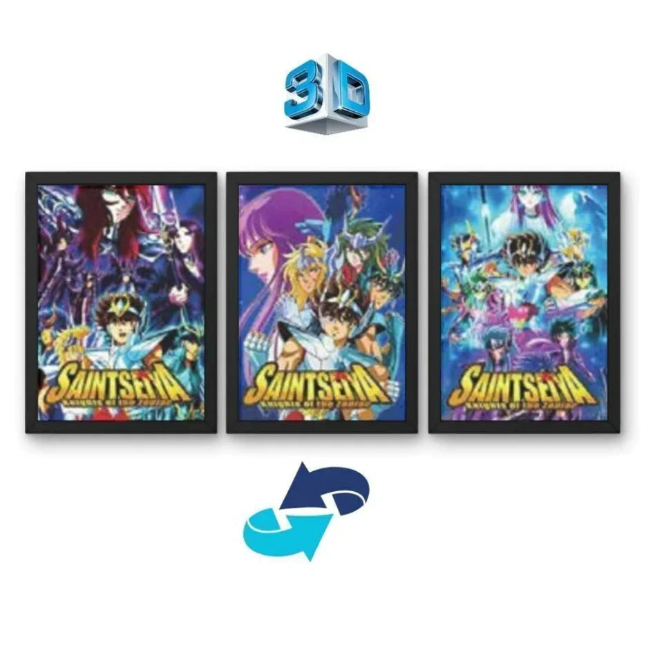 Quadro 3D Cavaleiros do Zodíaco Saga de Hades holográfico