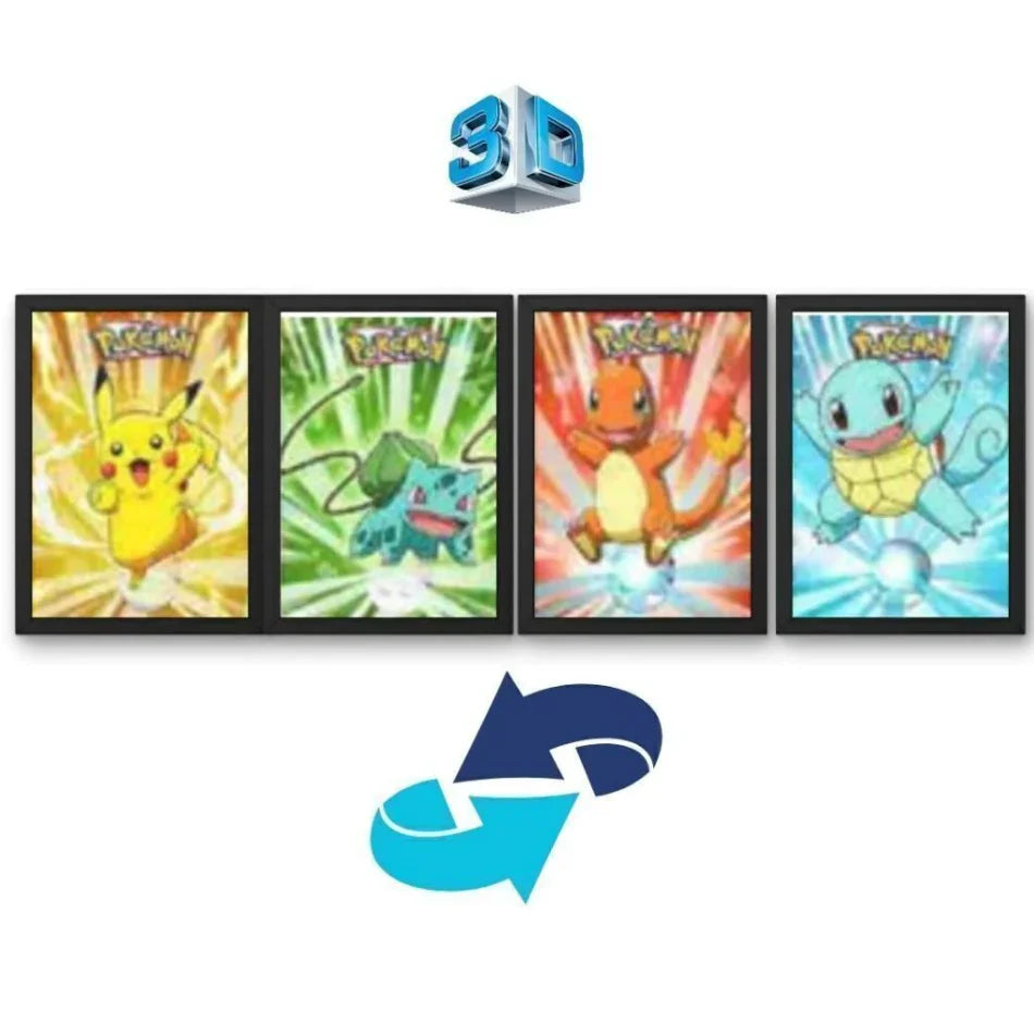 Quadro 3D Pokémon 4 em 1 Holográfico