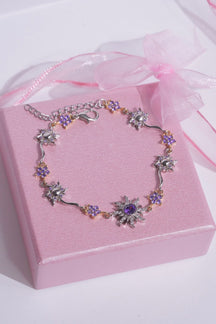Pulseira Rapunzel Girassol Roxo Com Caixa