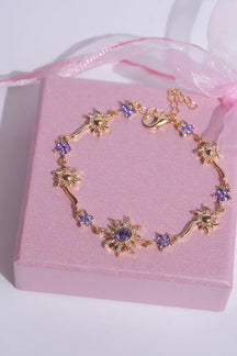 Pulseira Rapunzel Girassol Roxo Prata ou Dourado