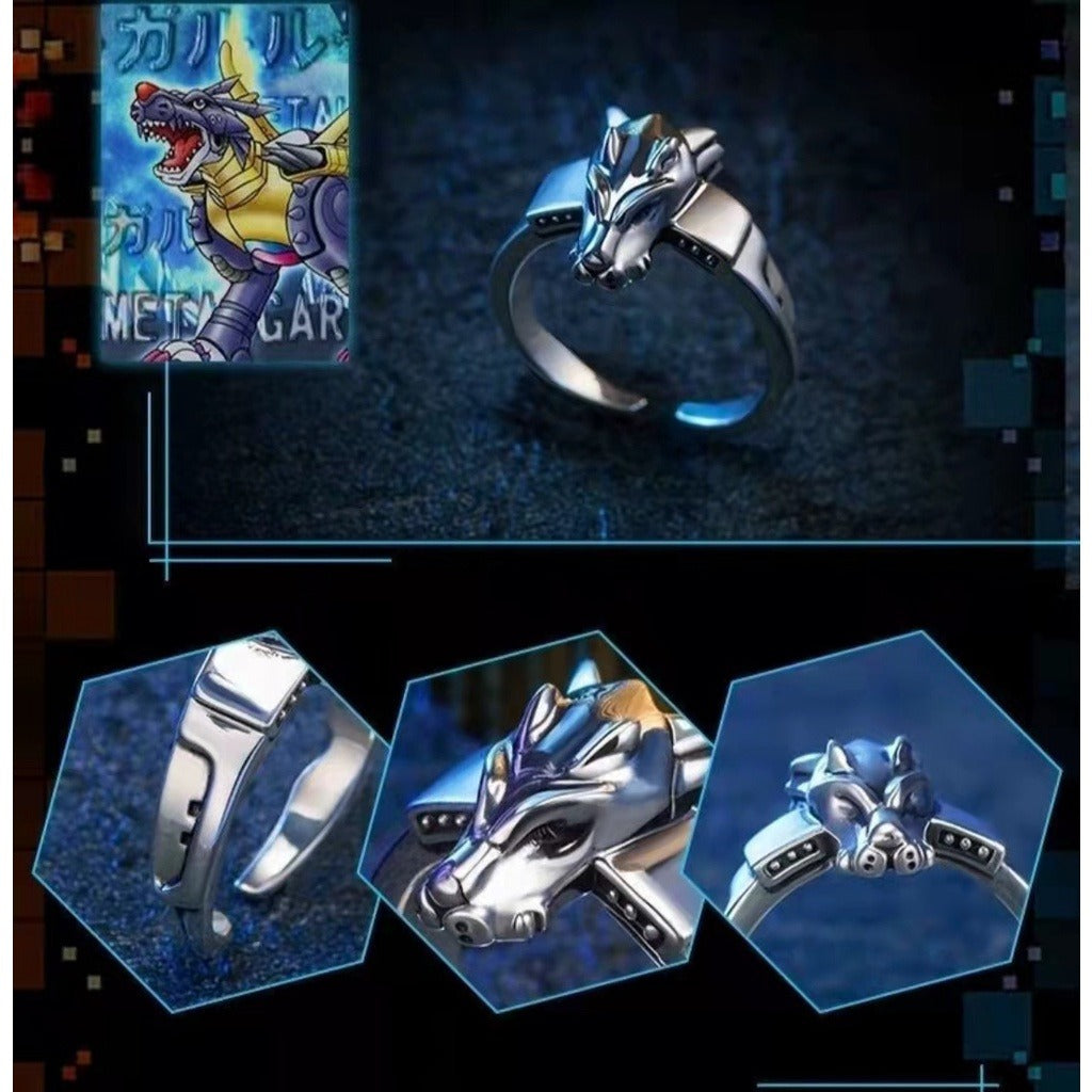 Par de anéis anime Digimon Digital Monster ajustável