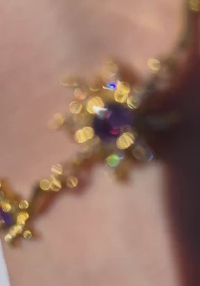 Pulseira Rapunzel Girassol Roxo Com Caixa