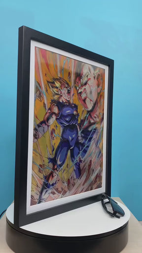 Quadro 3D Dragon Ball Z Saiyajin 3 Goku, Gohan e Vegeta