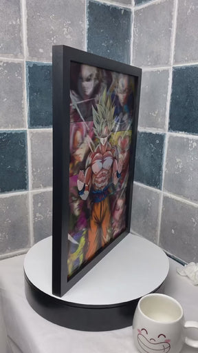 Quadro 3D Holográfico -Dragon Ball - Goku Transformações
