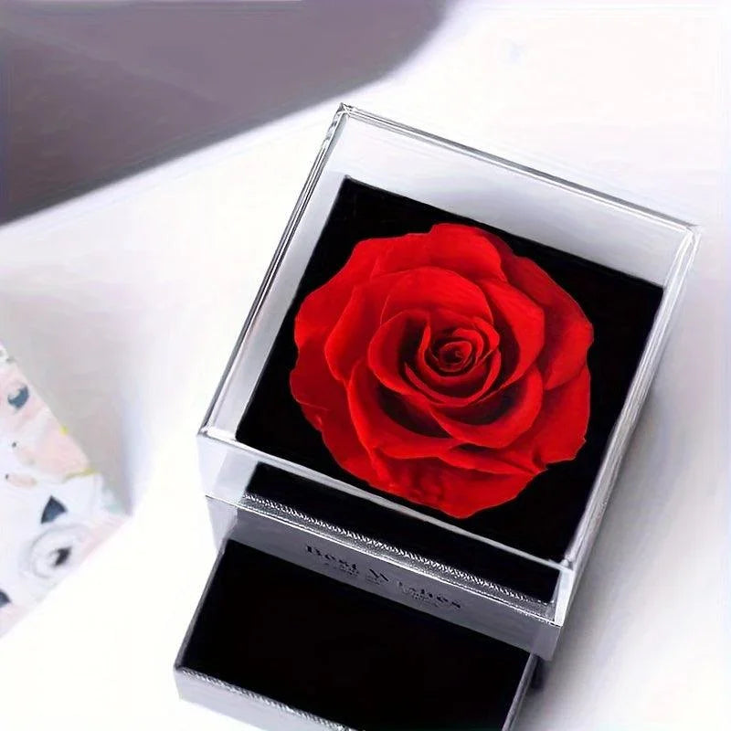 Colar "Eu Te Amo" em 100 idiomas com Rosa Eterna. Em prata 925, com caixa e cartão. Presente ideal para expressar amor eterno em qualquer ocasião.