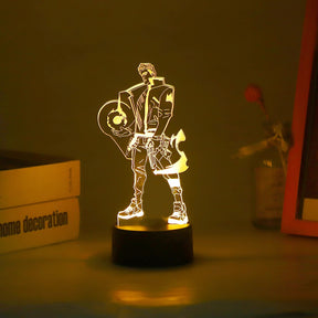 Luminária Valorant com base, cabo e controle remoto. Presente ideal para fãs do jogo. Potência 0-5W, voltagem 5V. Decore com estilo e confiança!