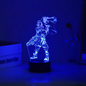 Luminária Valorant com base, cabo e controle remoto. Presente ideal para fãs do jogo. Potência 0-5W, voltagem 5V. Decore com estilo e confiança!