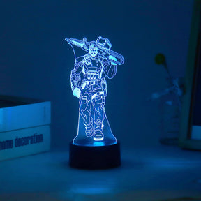 Luminária Valorant com base, cabo e controle remoto. Presente ideal para fãs do jogo. Potência 0-5W, voltagem 5V. Decore com estilo e confiança!