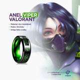 Anel Viper Valorant com pedra em zircônia.